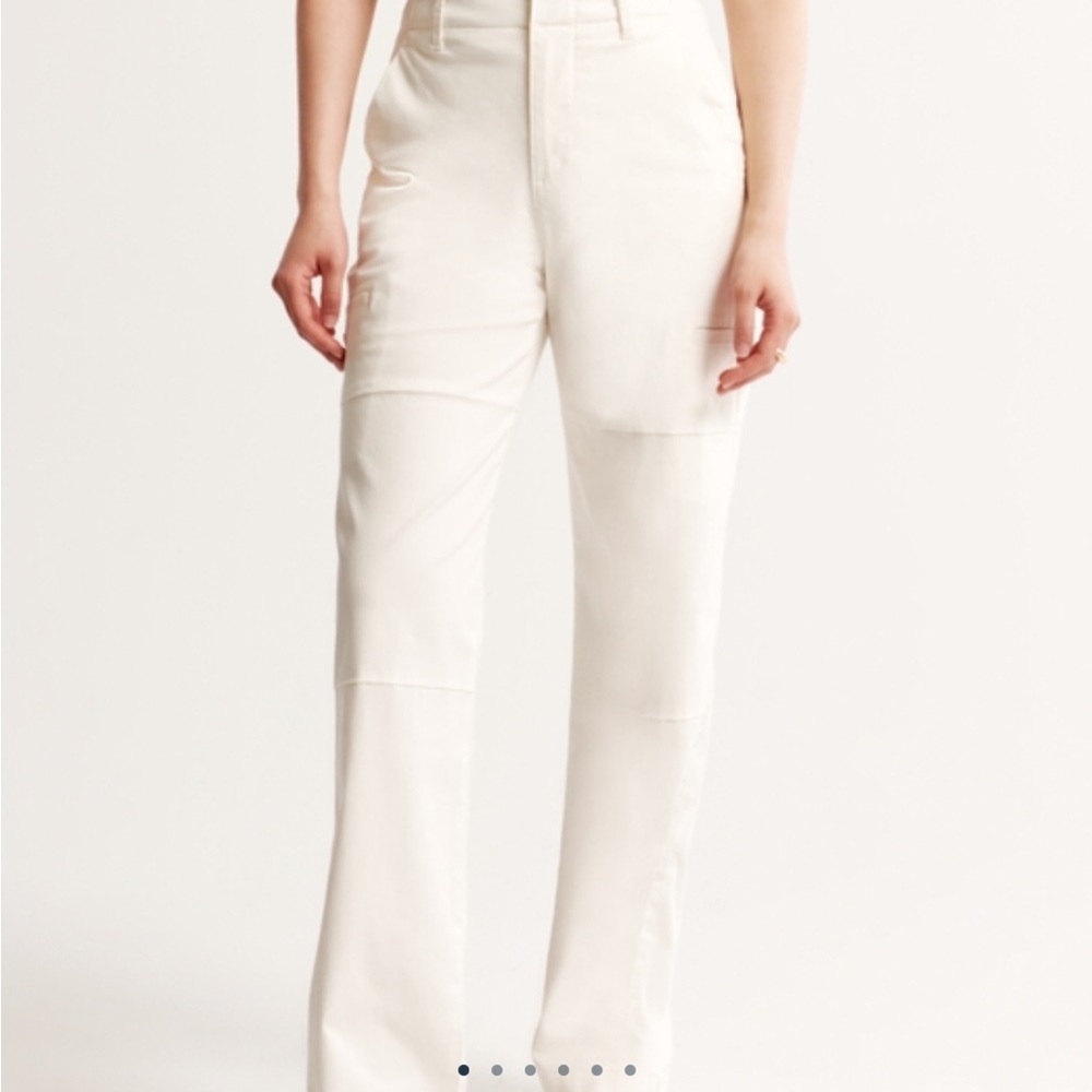 Women's Cotton Relaxed Utility Pant in Cream